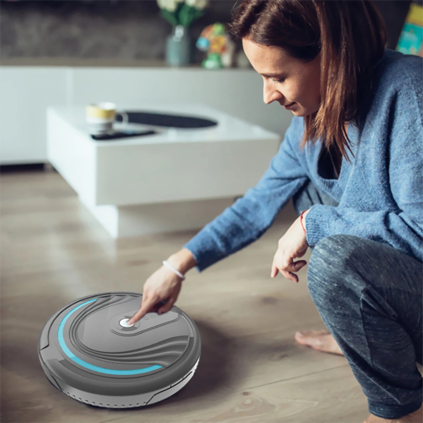 Portable Robot Vacuum Cleaner Smart Sweeping Lightweight Multi-Mode